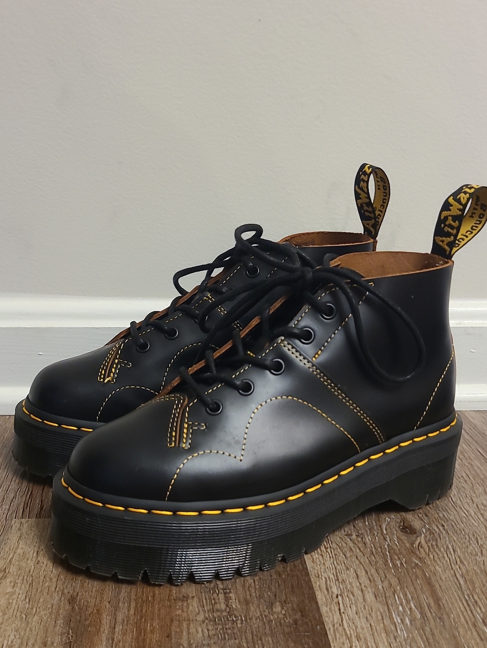 Dr. Martens Church Quad Platform Monkey Boots Black